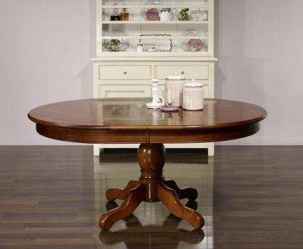 Table ovale pied central Annie 160x120 réalisée en Merisier de style Louis Philippe Plateau marqueté
