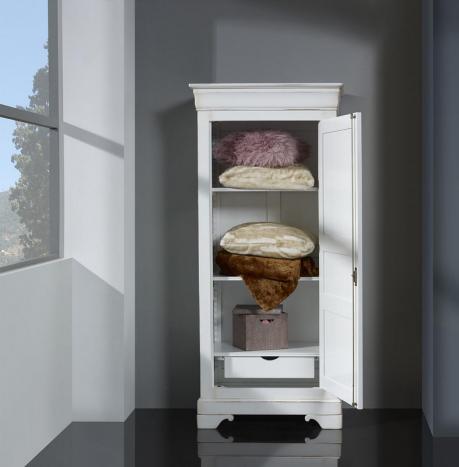 Armoire ou Bonnetière 1 porte Clémence réalisé en merisier massif de style Louis Philippe