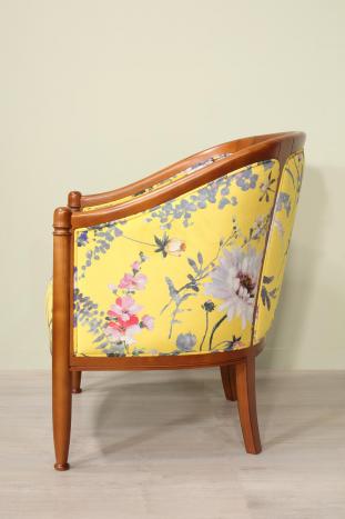 Fauteuil Cabriolet Caroline réalisé en Merisier Massif de style Louis Philippe 