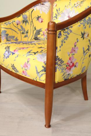 Fauteuil Cabriolet Caroline réalisé en Merisier Massif de style Louis Philippe 