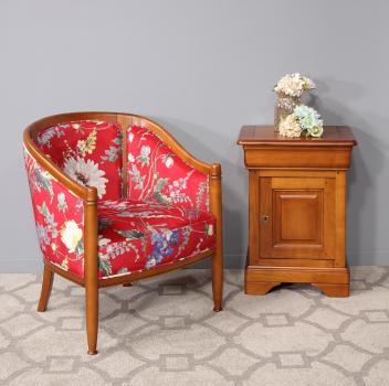 Fauteuil Cabriolet Caroline réalisé en Merisier Massif de style Louis Philippe FSM