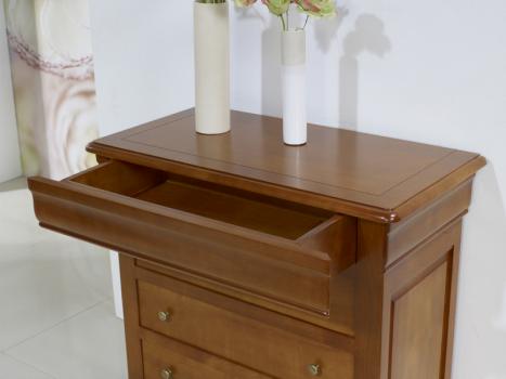 Petite Commode 4 tiroirs Emma réalisée en Merisier Massif de style Louis Philippe