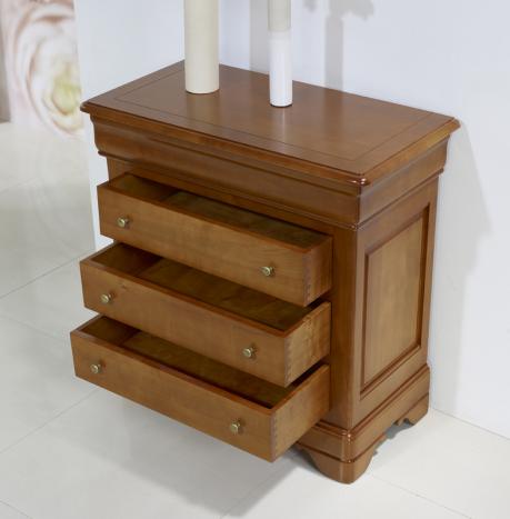 Petite Commode 4 tiroirs Emma réalisée en Merisier Massif de style Louis Philippe