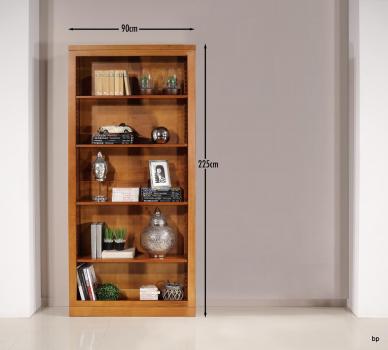 Bibliothéque Sylvia de ligne contemporaine réalisée en merisier massif 1 module 6 étagères