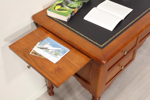Bureau 1/2 ministre réalisé en merisier massif de style Louis Philippe 