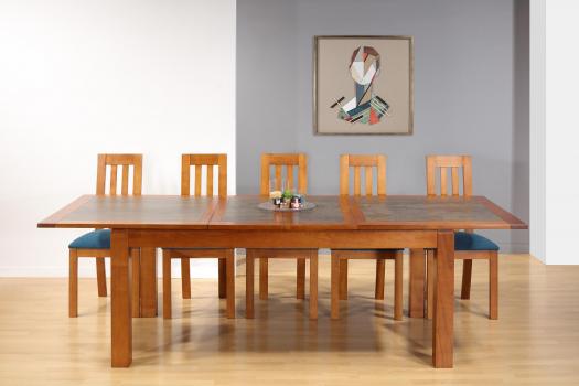 Table de repas Aurore réalisée en Merisier Massif Contemporaine Plateau céramique 180x100