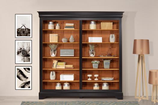Bibliothèque Emma réalisée en Merisier Massif de style Louis Philippe Longueur 200 cm 