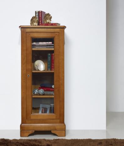 Vitrine 1 porte Virginie réalisée en Merisier Massif de style Louis Philippe 