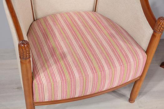 Fauteuil Cabriolet en hêtre massif de style Louis Philippe