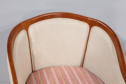 Fauteuil Cabriolet en hêtre massif de style Louis Philippe