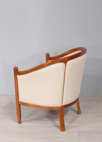 Fauteuil Cabriolet en hêtre massif de style Louis Philippe