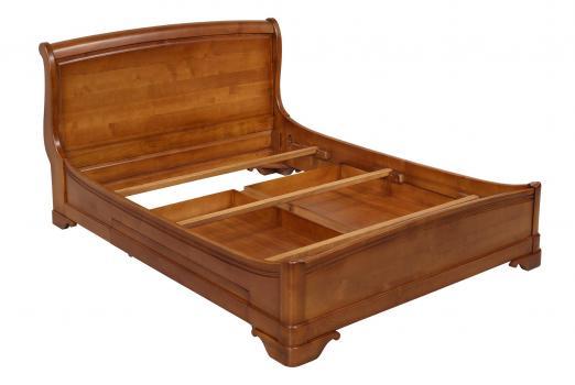 Lit Gaëlle 160x200 en Merisier Massif de style Louis Philippe Avec tiroir de chaque côté Seulement 1 disponible