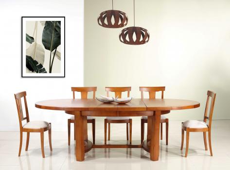 Table de ferme ovale Dora réalisée en Merisier Massif de style Campagnard 170*110 SEULEMENT 1 DISPONIBLE