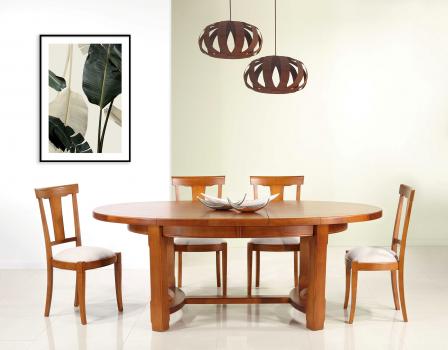 Table de ferme ovale Dora réalisée en Merisier Massif de style Campagnard 170*110 SEULEMENT 1 DISPONIBLE