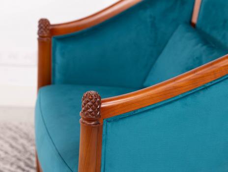 Fauteuil Cabriolet Caroline réalisé en Merisier Massif de style Louis Philippe
