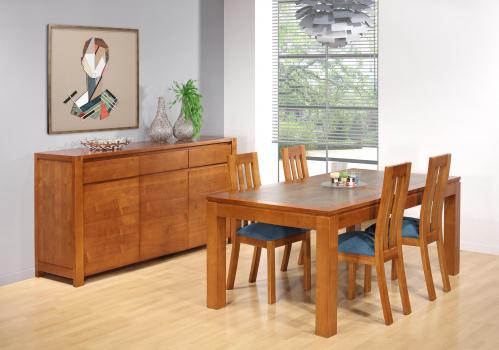 Table de repas Aurore réalisée en Merisier Massif Contemporaine Plateau céramique 180x100