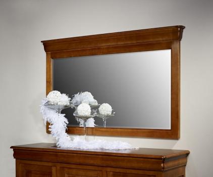 Miroir biseauté réalisé en Merisier Massif de style Louis Philippe A SUSPENDRE