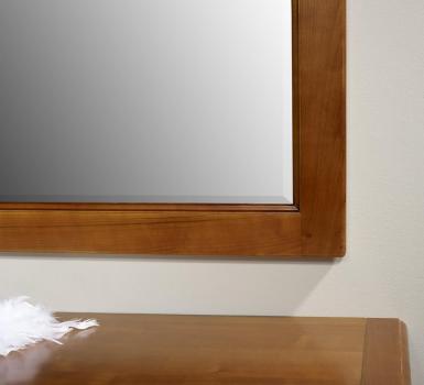 Miroir biseauté réalisé en Merisier Massif de style Louis Philippe A SUSPENDRE