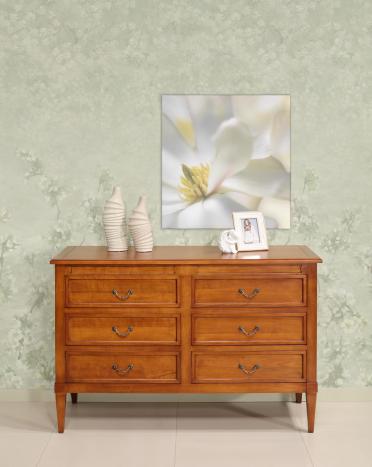 Commode 6 tiroirs Apolline réalisée en merisier de style Directoire 
