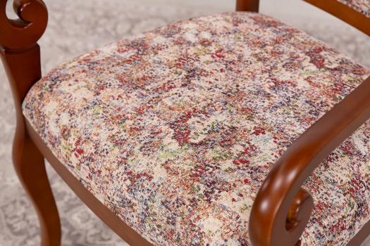 Fauteuil Crosse réalisé en merisier massif de style Louis Philippe Tissu d'ameublement FSM
