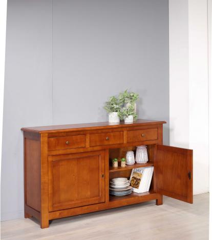 Buffet 2 portes Anne-Laure réalisée en merisier de style campagne Longueur 165  cm SEULEMENT 1 DISPONIBLE
