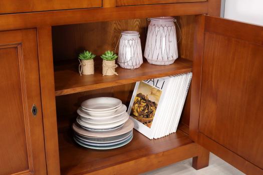 Buffet 2 portes Anne-Laure réalisée en merisier de style campagne Longueur 165  cm SEULEMENT 1 DISPONIBLE