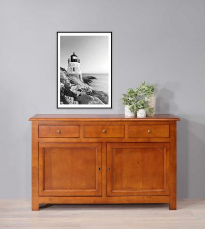 Buffet 2 portes Anne-Laure réalisée en merisier de style campagne Longueur 165  cm SEULEMENT 1 DISPONIBLE'