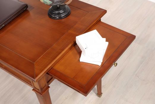 Table à écrire 2 tiroirs Céline réalisée en merisier de style Directoire