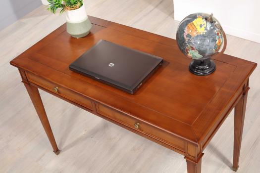 Table à écrire 2 tiroirs Céline réalisée en merisier de style Directoire