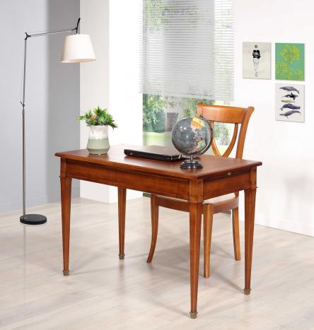 Table à écrire 2 tiroirs Céline réalisée en merisier de style Directoire