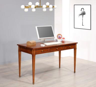 Table à écrire 3 tiroirs Iris réalisée en merisier de style Directoire