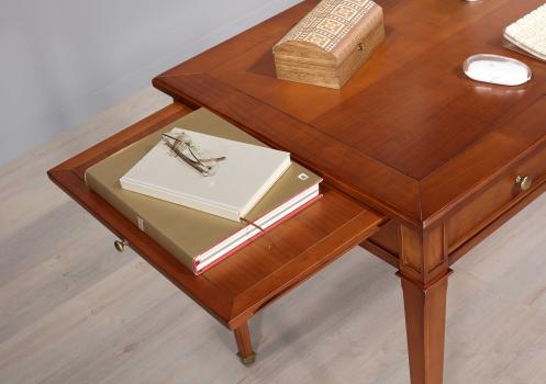 Table à écrire 3 tiroirs Iris réalisée en merisier de style Directoire