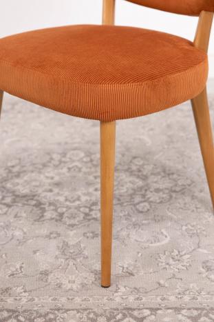 Chaise ou Fauteuil de table Agathe réalisé en Frêne Massif Tissu velours côtelé Butterfly 24