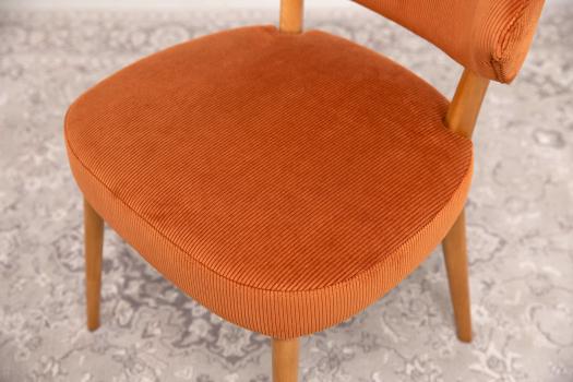 Chaise ou Fauteuil de table Agathe réalisé en Frêne Massif Tissu velours côtelé Butterfly 24