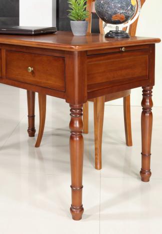 Table d'écriture 2 tiroirs Paule réalisée en Merisier de style Louis Philippe SEULEMENT 1 DISPONIBLE