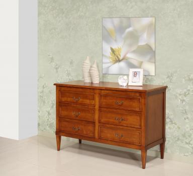 Commode 6 tiroirs Apolline réalisée en merisier de style Directoire 