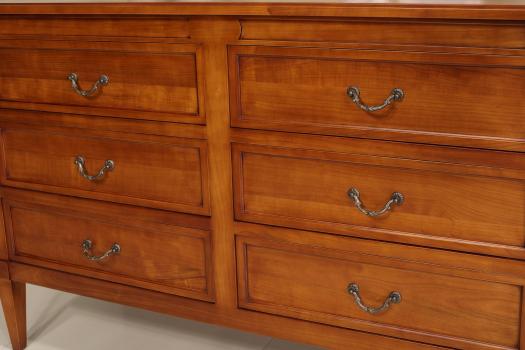 Commode 6 tiroirs Apolline réalisée en merisier de style Directoire 
