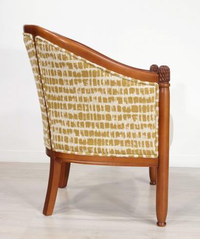Fauteuil Cabriolet Caroline réalisé en Merisier Massif de style Louis Philippe