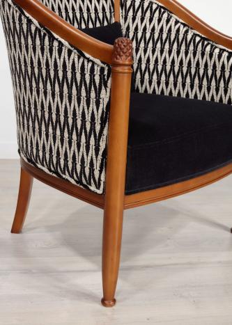 Fauteuil Cabriolet Caroline réalisé en Merisier Massif de style Louis Philippe