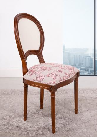 Chaise Clothilde réalisée en Hêtre Massif de style Louis XVI Tissu d'ameublement FSM pour l'assise