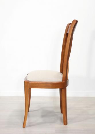 Chaise Lucille réalisée en Frêne Massif de style Louis Philippe  Tissu Apollo