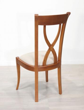 Chaise Lucille réalisée en Frêne Massif de style Louis Philippe  Tissu Apollo