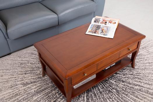 Table Basse rectangulaire Paule réalisée en merisier de style Louis Philippe SEULEMENT 1 DISPONIBLE