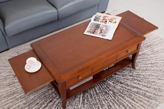 Table Basse rectangulaire Paule réalisée en merisier de style Louis Philippe SEULEMENT 1 DISPONIBLE