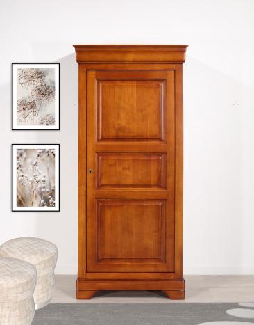 Armoire ou Bonnetière 1 porte Sarah réalisée en merisier massif de style Louis Philippe 