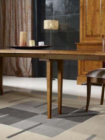 Table Ovale Estelle 180x120 réalisée en Merisier Massif de style Louis Philippe avec 5 ALLONGES DE 40 CM 