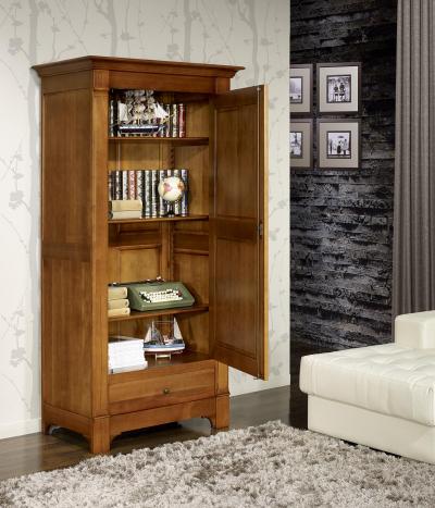 Armoire ou Bonnetière 1 porte 1 tiroir de style Directoire réalisée en Merisier Massif 