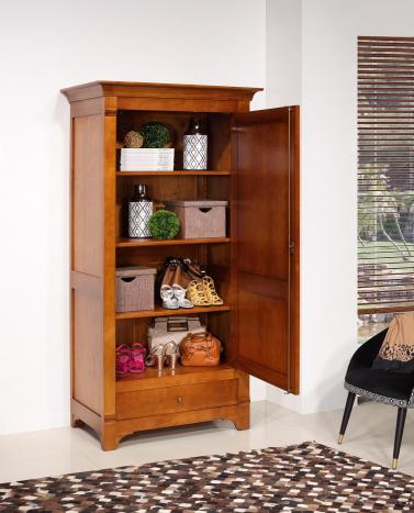 Armoire ou Bonnetière Céline de style Directoire réalisée en Merisier Massif 1porte 1 tiroir