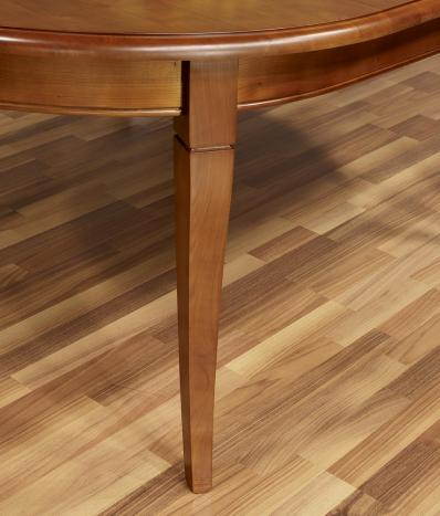 Table ovale Constance 180*120 réalisée en Merisier Massif de style Louis Philippe 2 allonges incorporées de 40 cm 