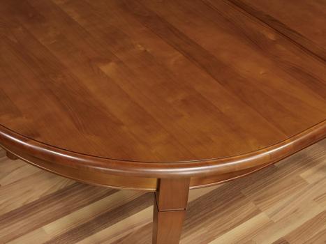 Table ovale Constance 180*120 réalisée en Merisier Massif de style Louis Philippe 2 allonges incorporées de 40 cm 